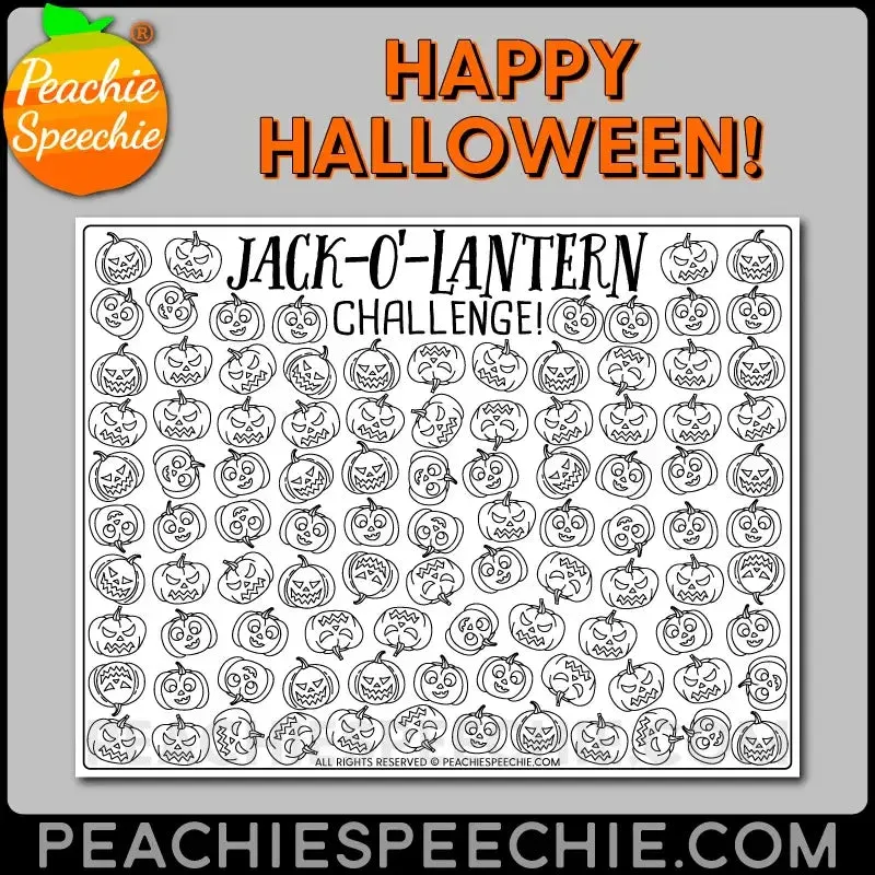 100 Trials Pumpkin and Jack-O'-Lantern Challenges by Peachie Speechie