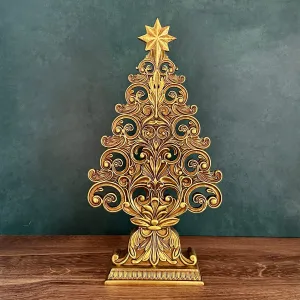 14" Fancy Filigree Gold Tree w/ Star for Just Jill