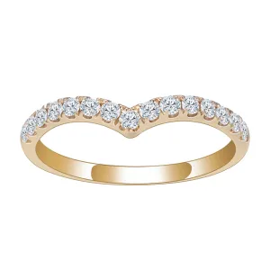 15 Stone Round Diamond Half Eternity Curved Gold Band | .397 ct