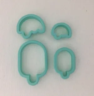 3D Printed Polymer Clay Cutter - Popsicle 4 Piece Set