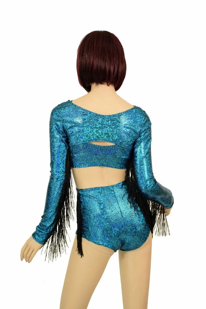 3PC Turquoise Bolero Fringe Set