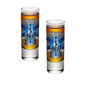 9/11 EMS Blue Skies Shot Glasses