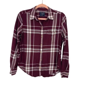 Abercrombie & Fitch Burgundy Plaid Button Up- Size S