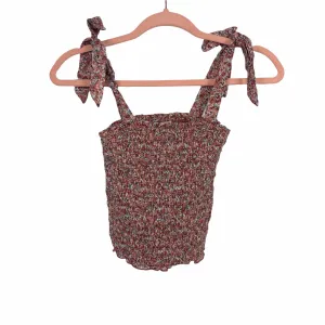 Abercrombie & Fitch Floral Smocked Tie Strap Crop Top- Size XS (we have matching skirt)