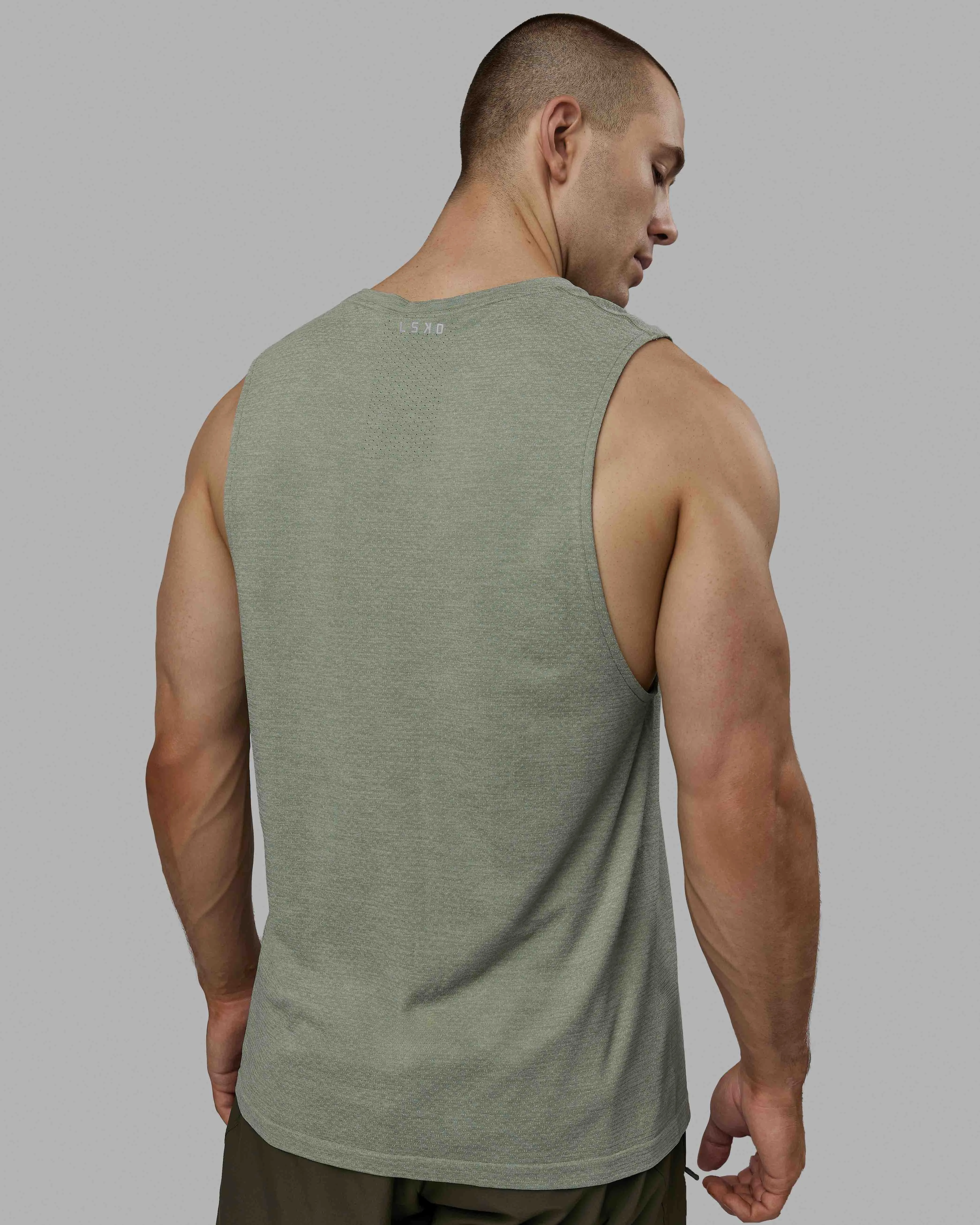 AeroFLX  Seamless Muscle Tank - Iceberg Green Marl