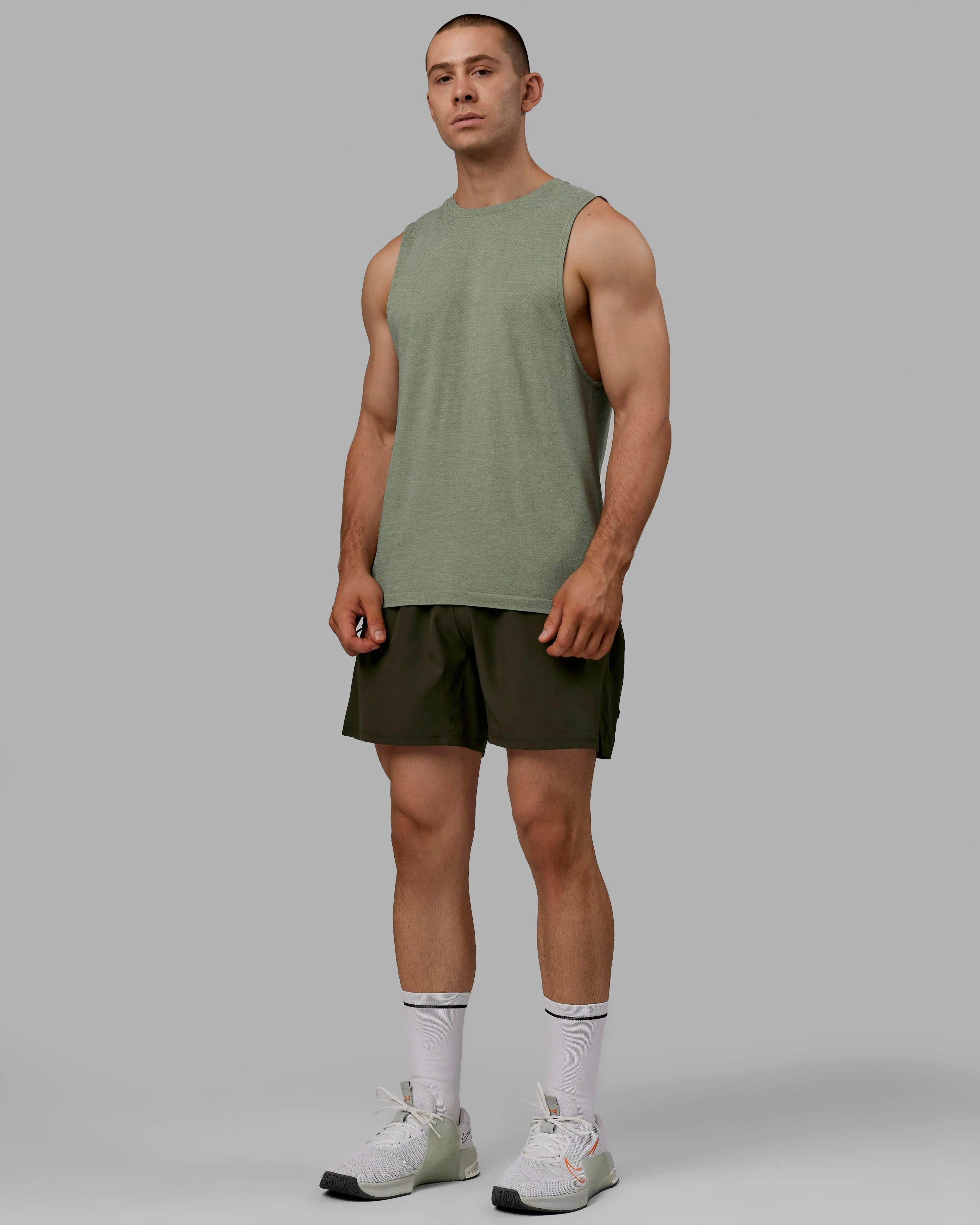 AeroFLX  Seamless Muscle Tank - Iceberg Green Marl