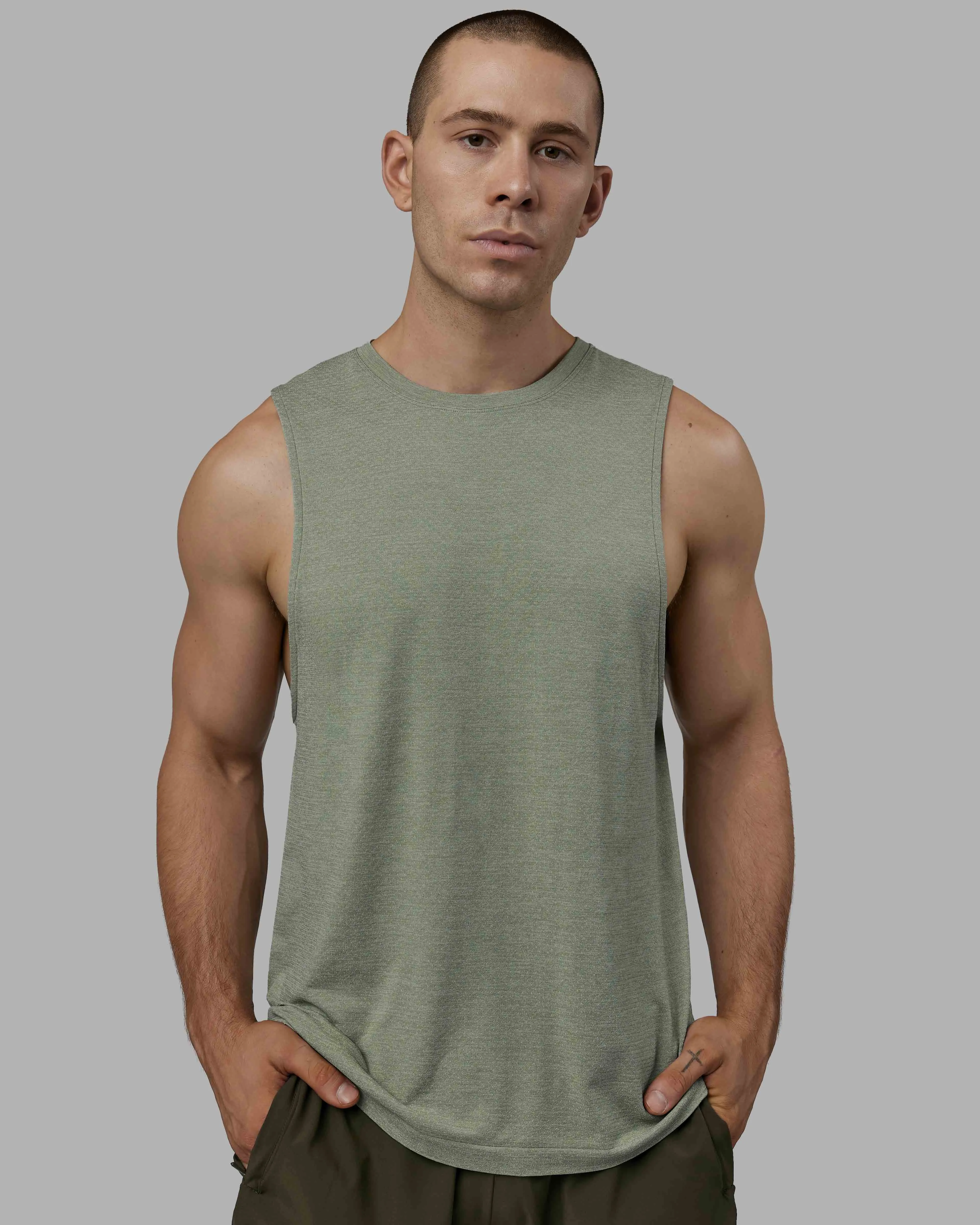 AeroFLX  Seamless Muscle Tank - Iceberg Green Marl