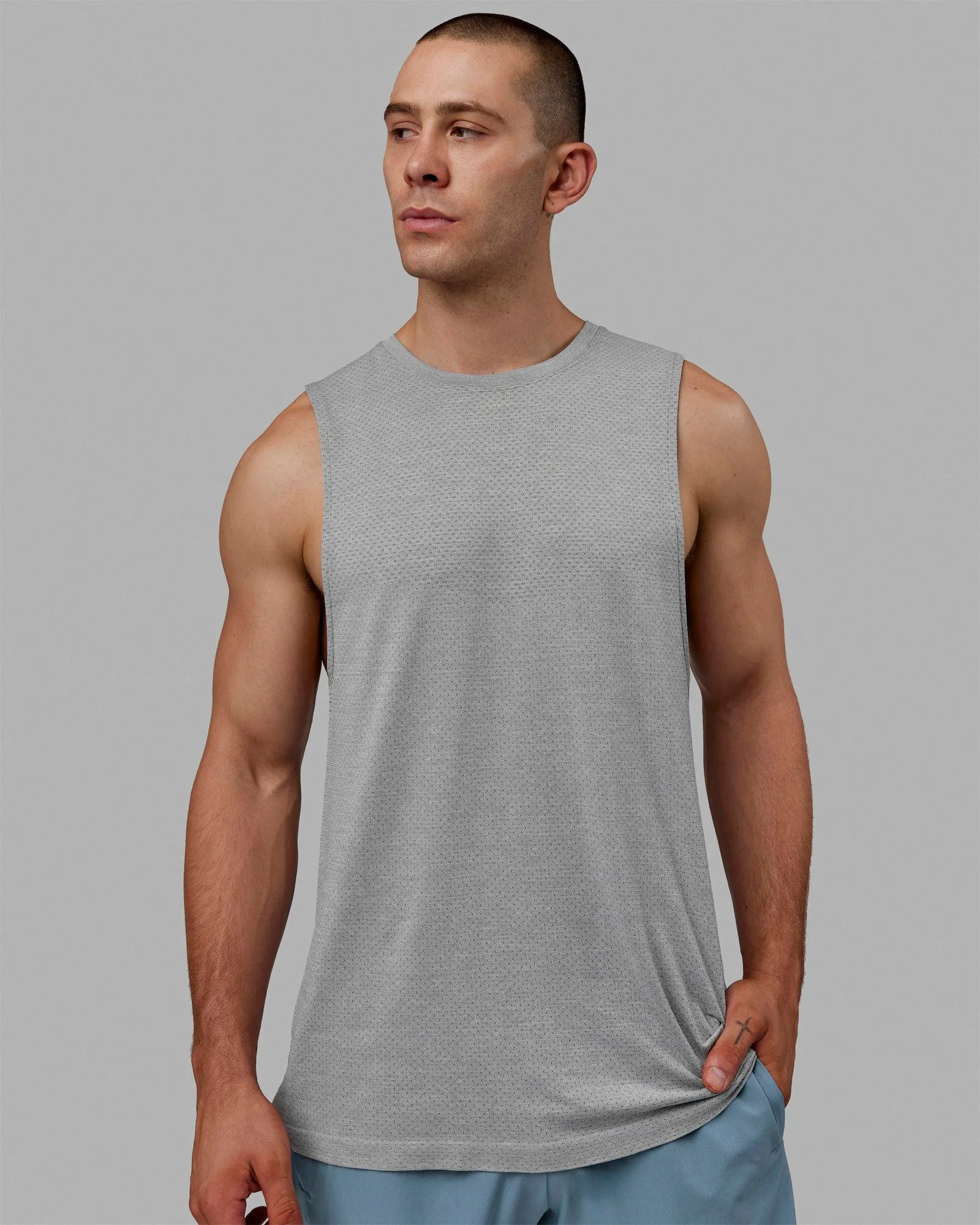 AeroFLX  Seamless Muscle Tank - Light Grey Marl