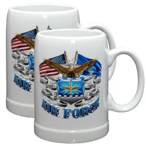 Air Force Double Flag Stoneware Mug Set