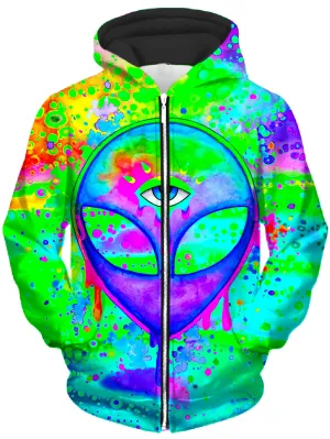 Alien Melt Purple Unisex Zip-Up Hoodie