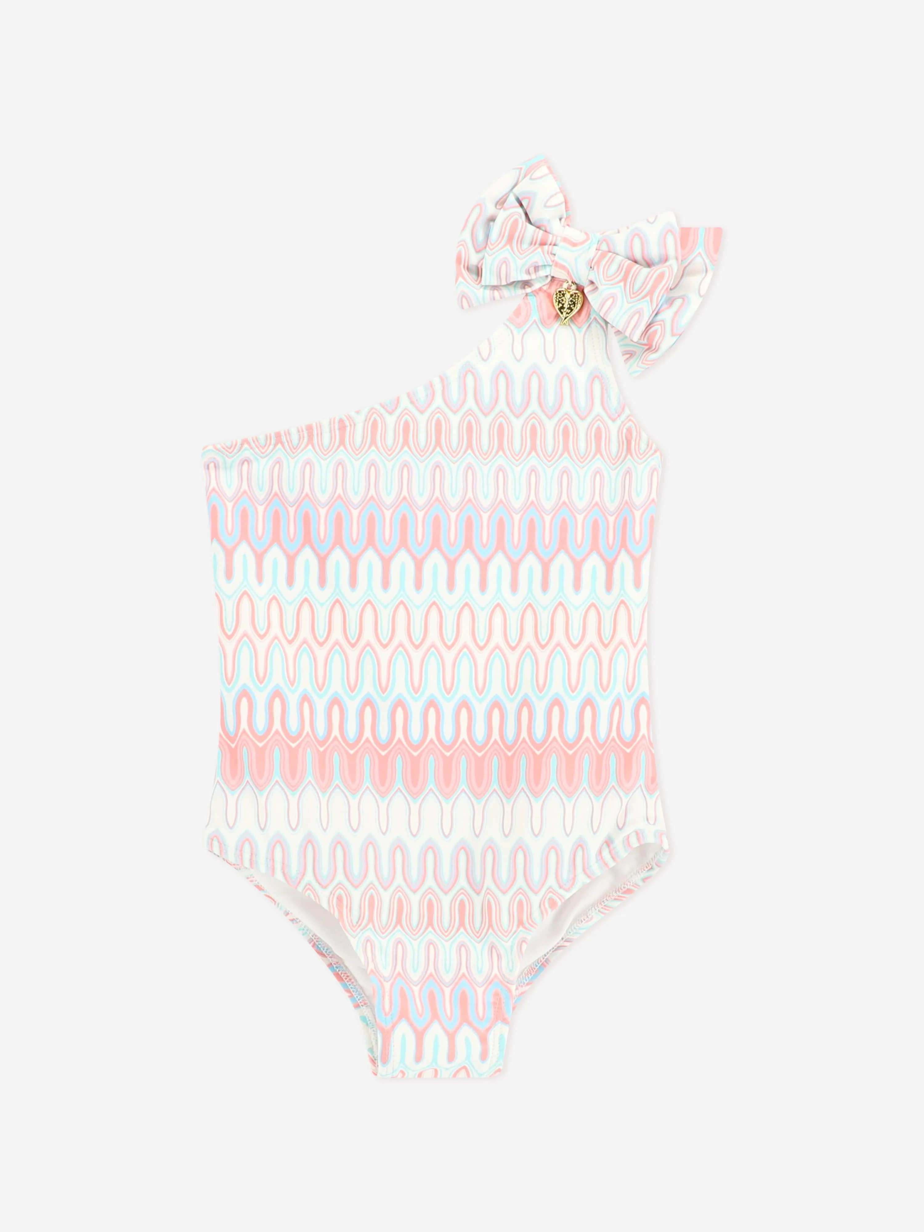 Angels Face Girls Galina One Shoulder Swimsuit in Pink