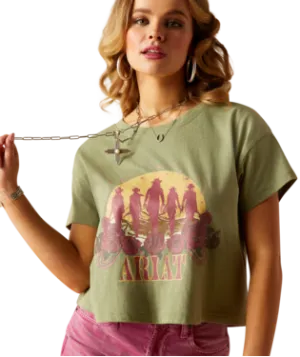 Ariat Ladies Charlies Sage Green T-Shirt-10048685