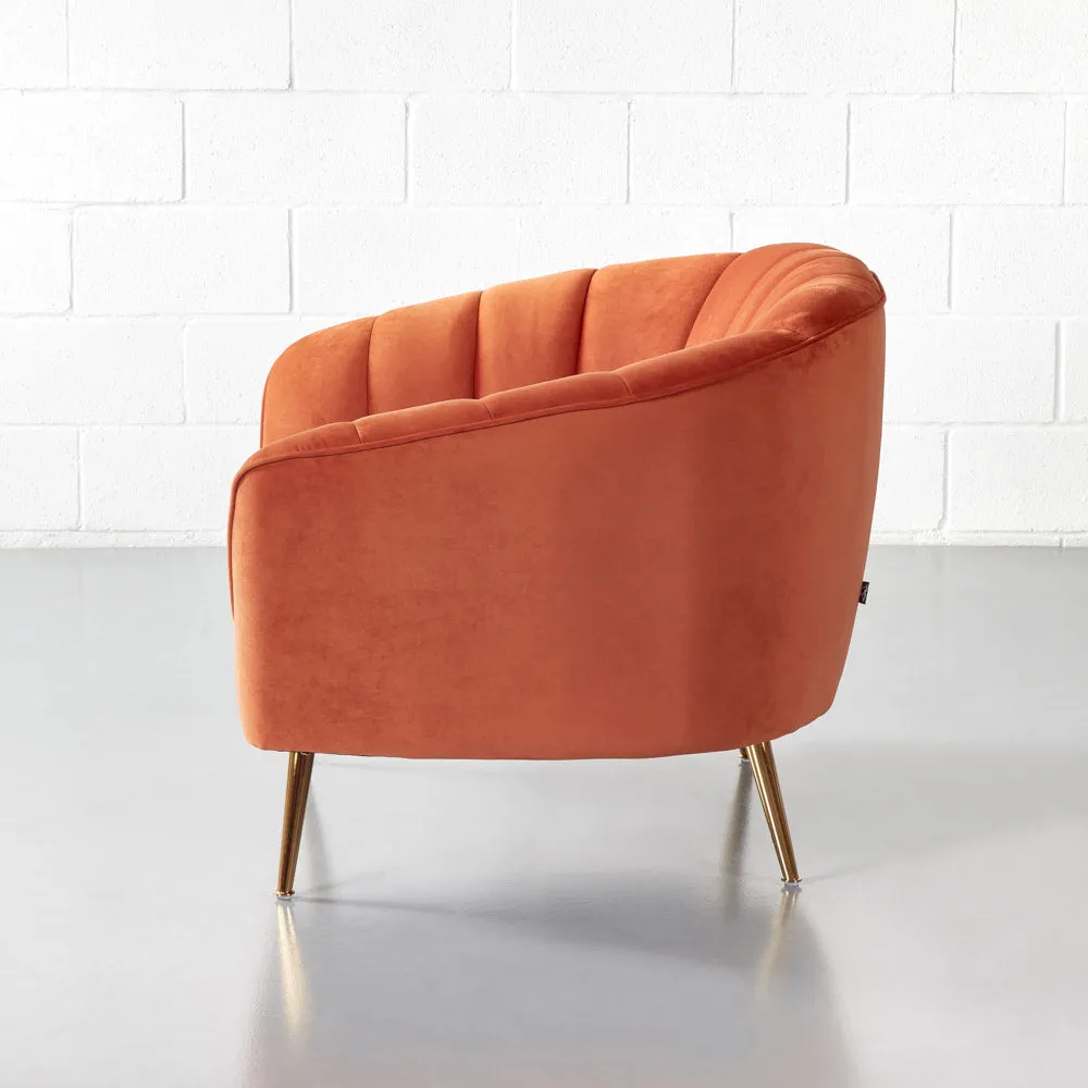 AUDREY - Burnt Orange Velvet Chair