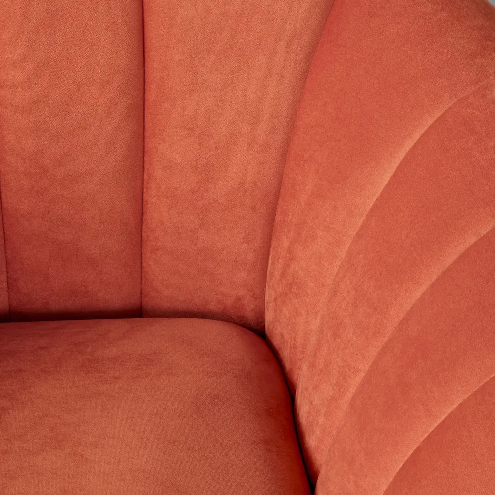 AUDREY - Burnt Orange Velvet Chair