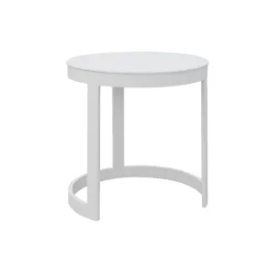 Barrel White End Table