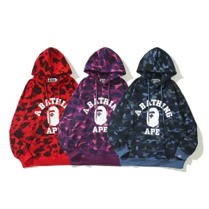 Bathing Ape Camo Hoodie Casual Long Sleeve Plus Size Unisex Hoodies