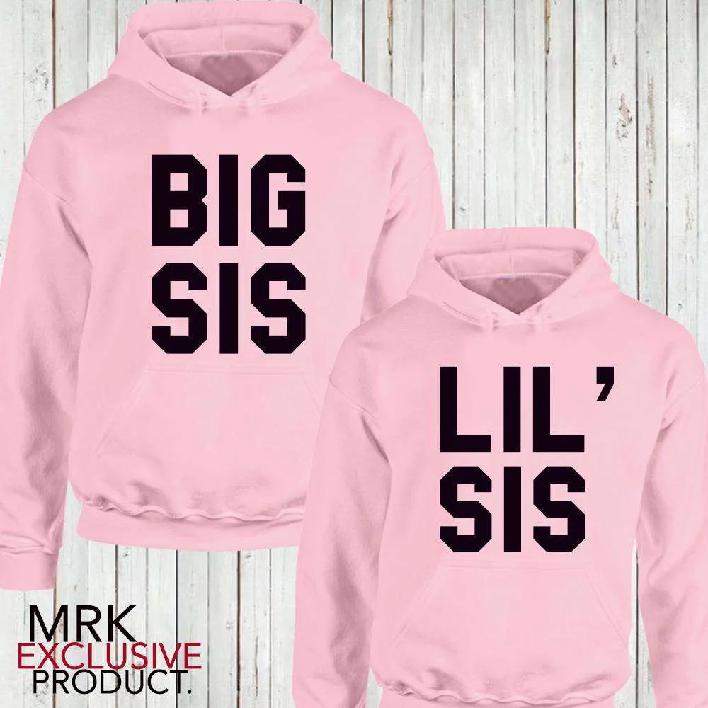 Big/Middle/Lil' Sis Matching Pastel Pink Hoodies (1-13 Years) (MRK X)