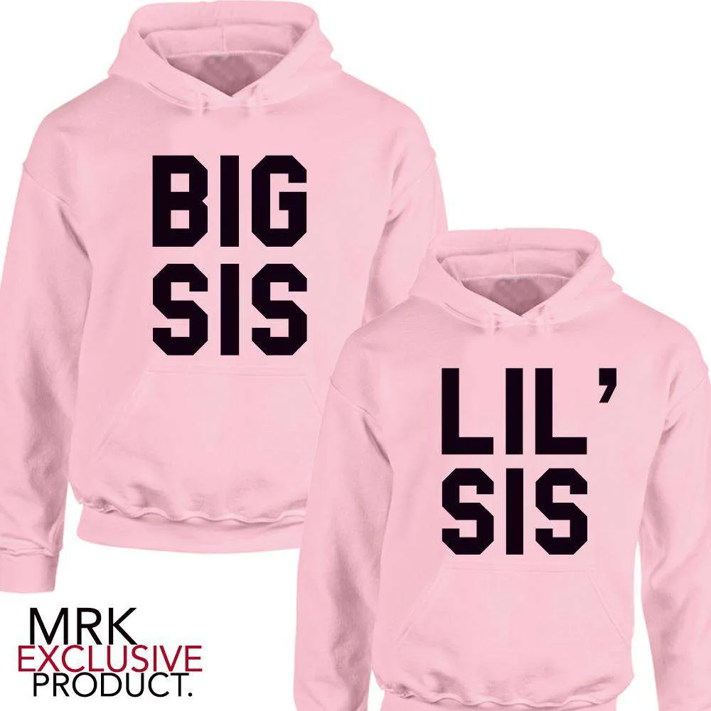 Big/Middle/Lil' Sis Matching Pastel Pink Hoodies (1-13 Years) (MRK X)