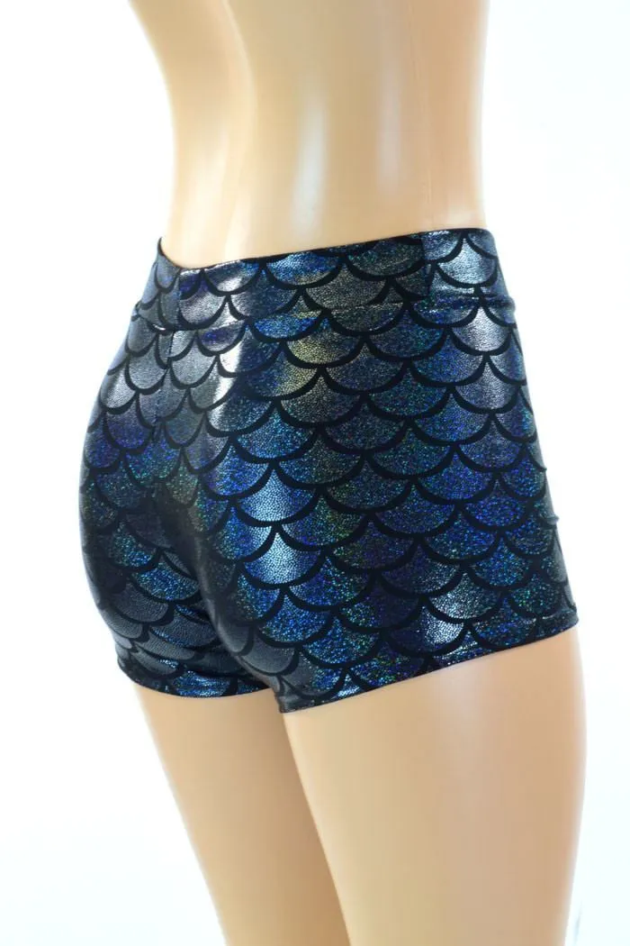 Black Mermaid Mid Rise Shorts