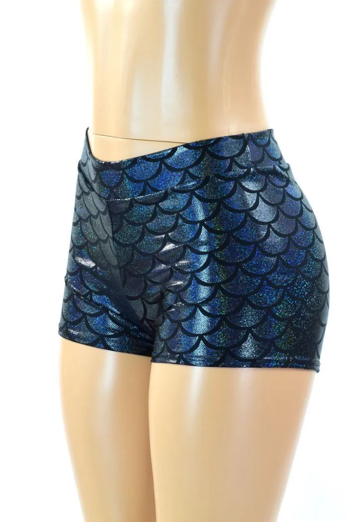 Black Mermaid Mid Rise Shorts