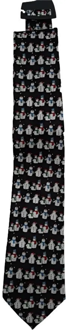 Black Snowman/woman-Christmas Tie