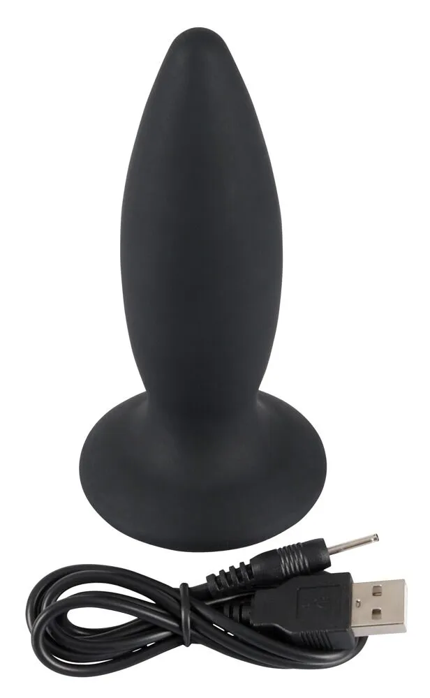 Black Velvet Rechargeable Butt Plug Medium Black