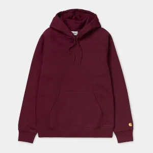 Carhartt WIP Hooded Chase Sweatshirt Bordeaux - Gold