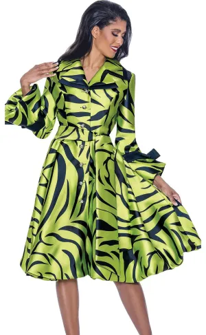 Church Dress By Nubiano 1771 - Lime/Navy