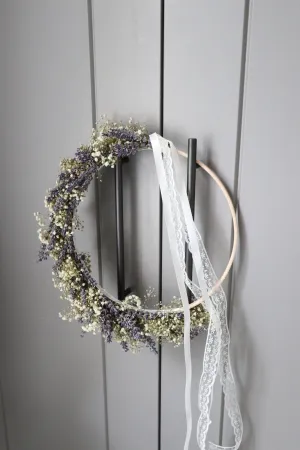 Dried Lavender and Dried Baby's Breath Wedding Bride Hoop