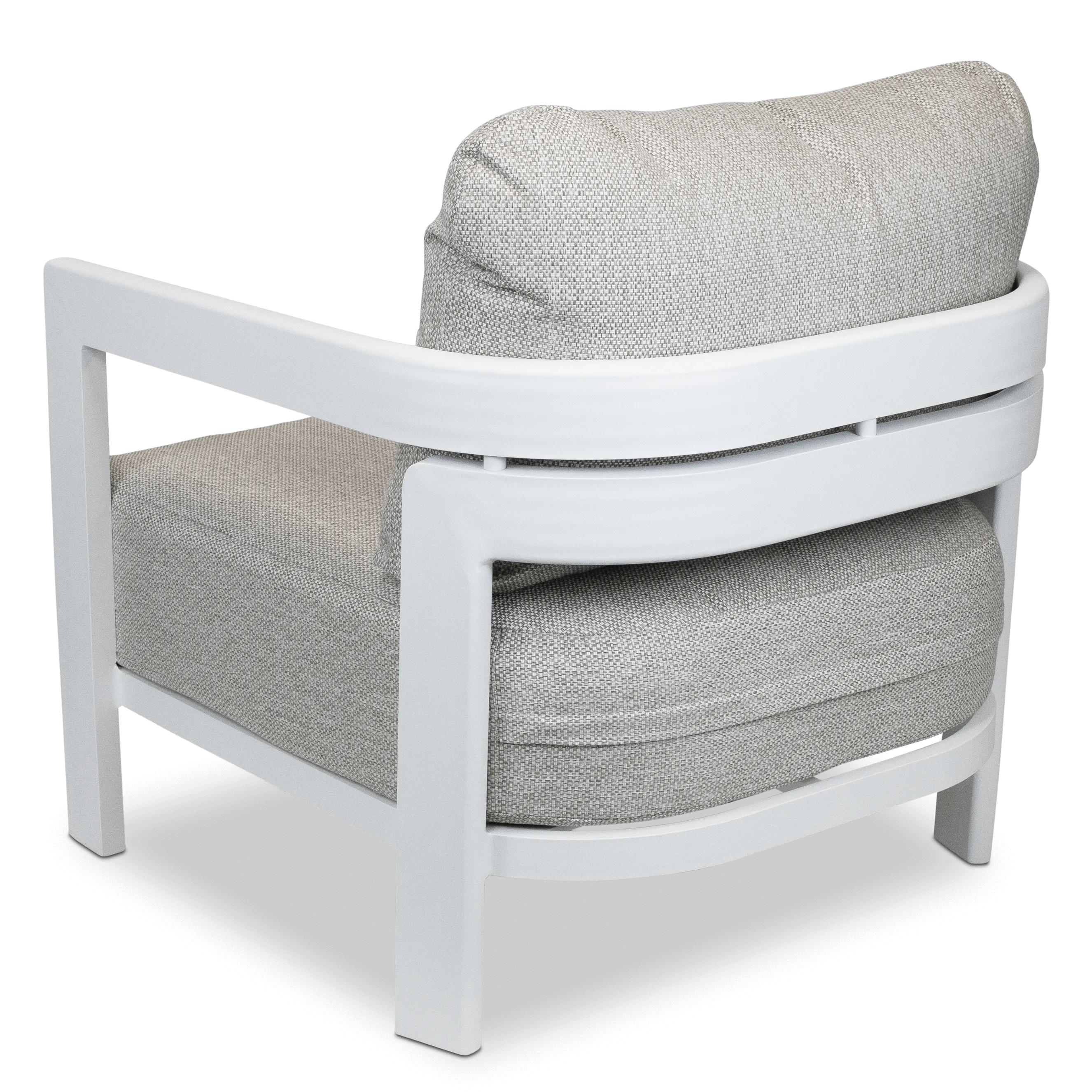 Escape 3 Seater, 2 x Armchair and Coffee Table in Arctic White with Latte Check Spun Polyester Cushions