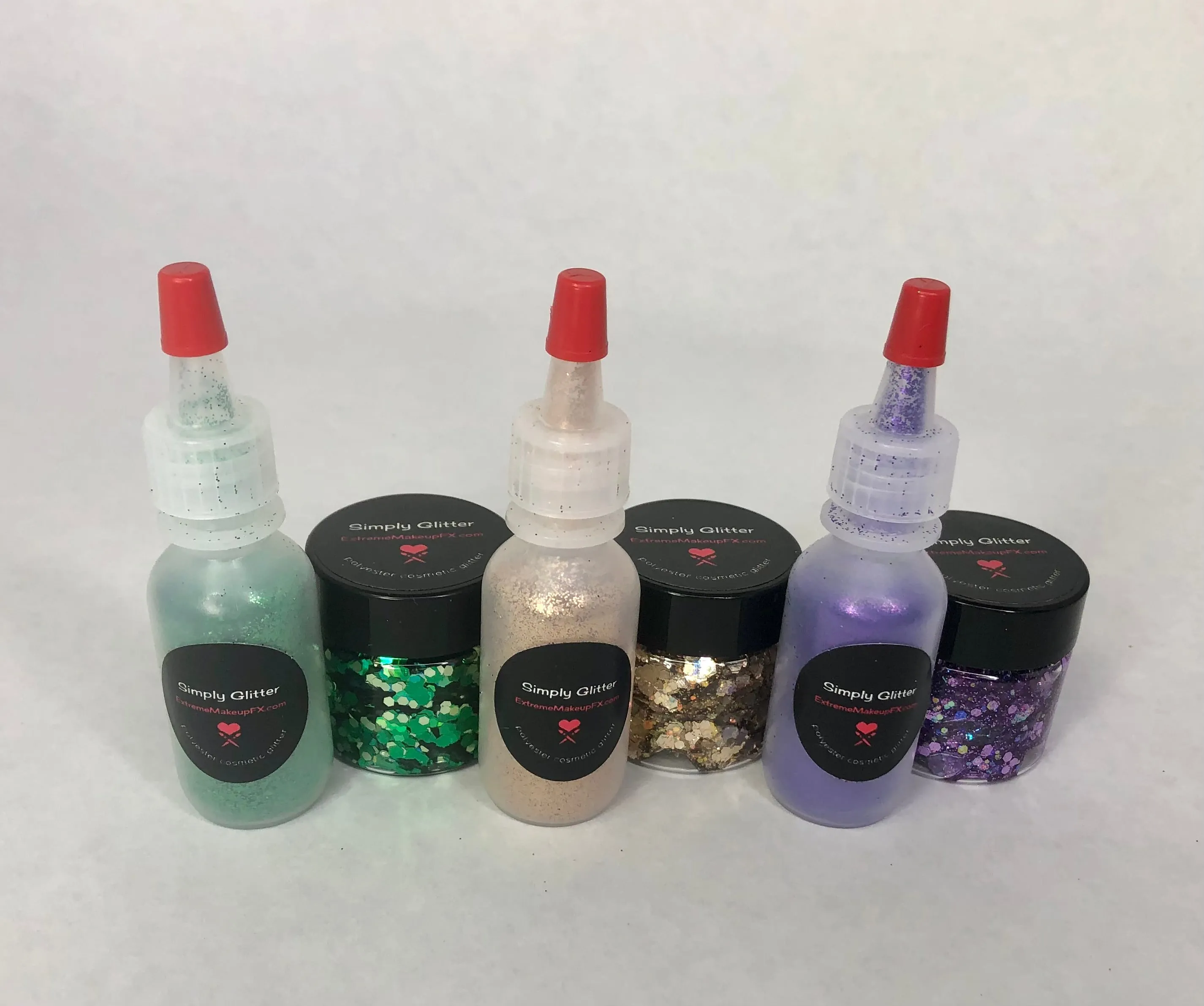 Glitter Loose - Brillant Metalloc Colors - Set of Twelve 1/2 oz Jars