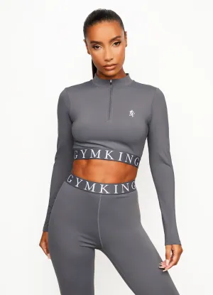 Gym King Impact 1/4 Zip Funnel - Dark Grey