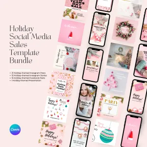 Holiday Sales Social Media Template Bundle (Includes Bonus Presentation)