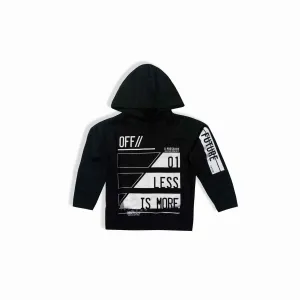 LEFTIES - BOYS BLACK PRINTED  HOODIE  LFT834