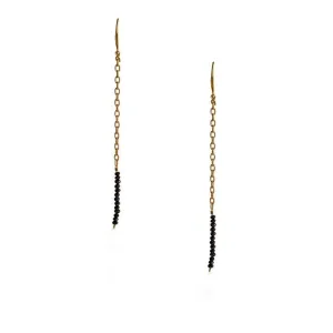 Lola Earrings Yellow Gold Black Diamond