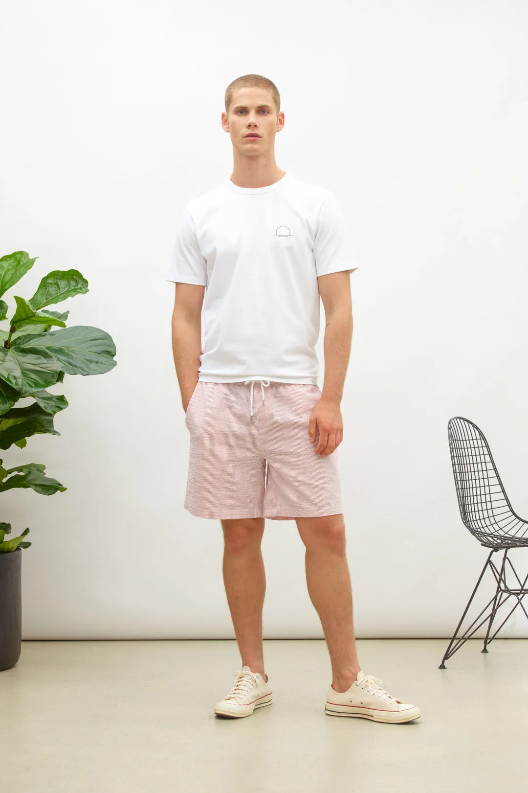 NAI0506D4 seersucker stripe shorts