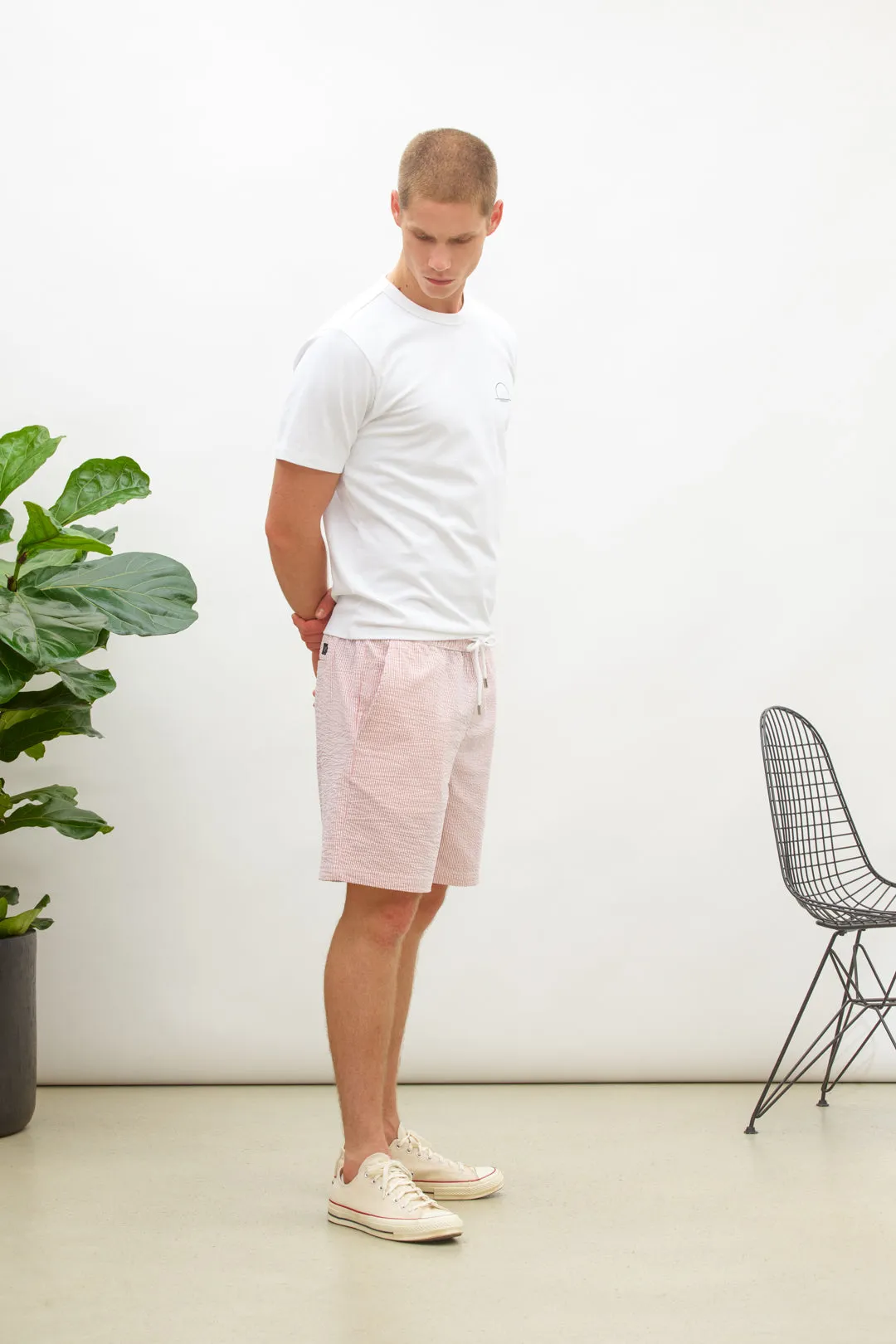 NAI0506D4 seersucker stripe shorts