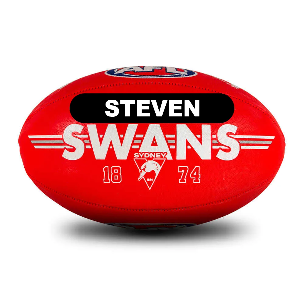 Personalised AFL Official Sydney Swans Club Football (Size 5)