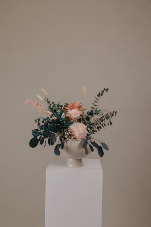 Preserved Eucalyptus & Artificial Peonies Loose Flowers Centerpiece and Vase Arrangement