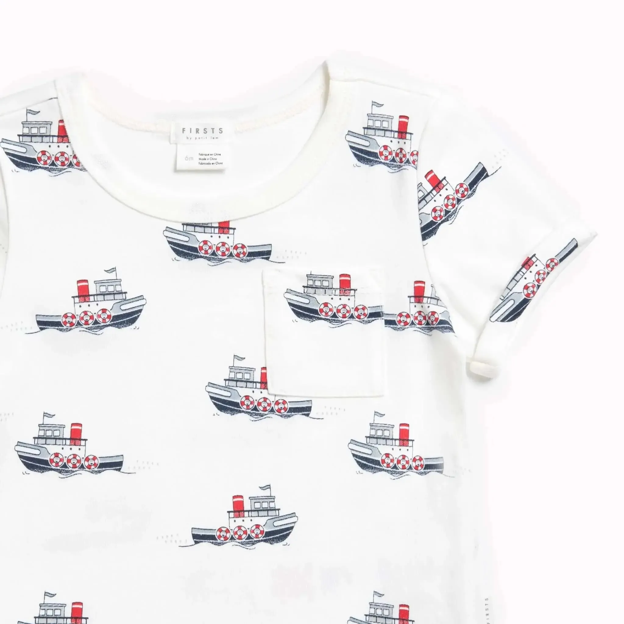 "Tugboats at Sea" 2-piece Outfit Set | Petit Lem