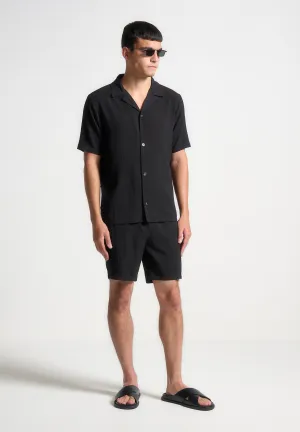 Seersucker Shorts - Black