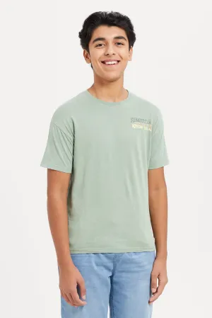 Senior Boys Mint Printed T-Shirt