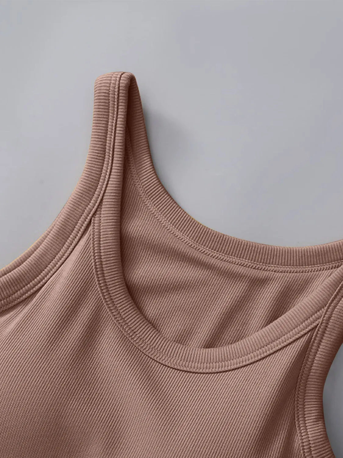 Skinny Rib Built in Bra Tank