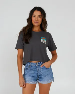 Sundown Charcoal Crop Tee